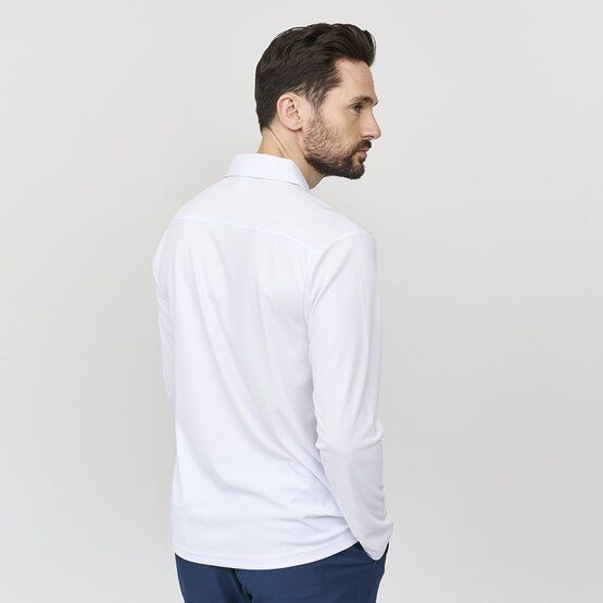 Backtee  Performance long sleeve polo white