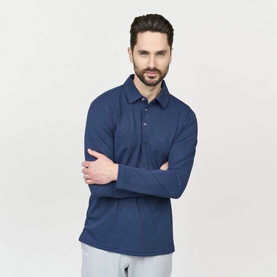 Backtee  Performance long sleeve polo navy