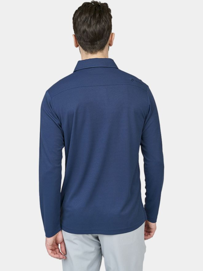Backtee Performance Langarm Polo navy