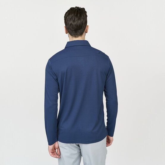 Backtee  Performance long sleeve polo navy