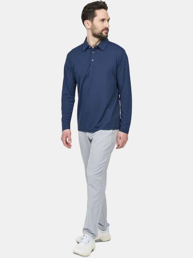 Backtee Performance Langarm Polo navy