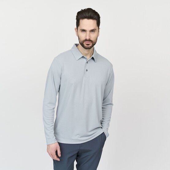 Backtee  Performance long sleeve polo gray