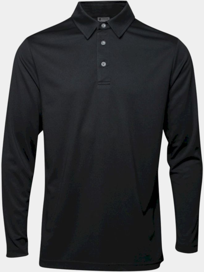 Backtee Performance Langarm Polo schwarz