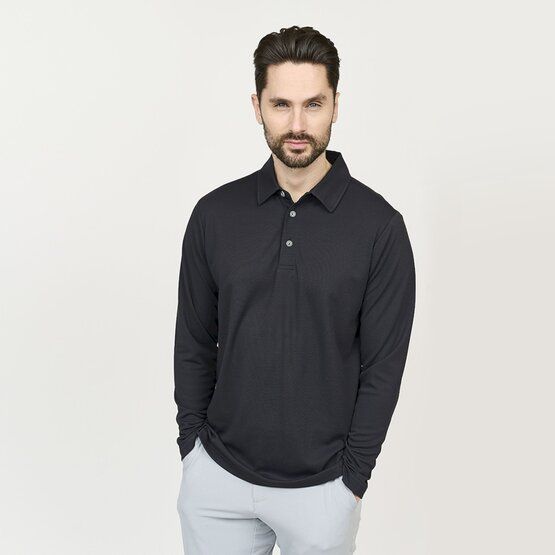 Backtee  Performance long sleeve polo black