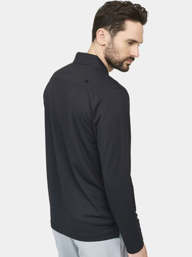 Backtee Performance Langarm Polo schwarz