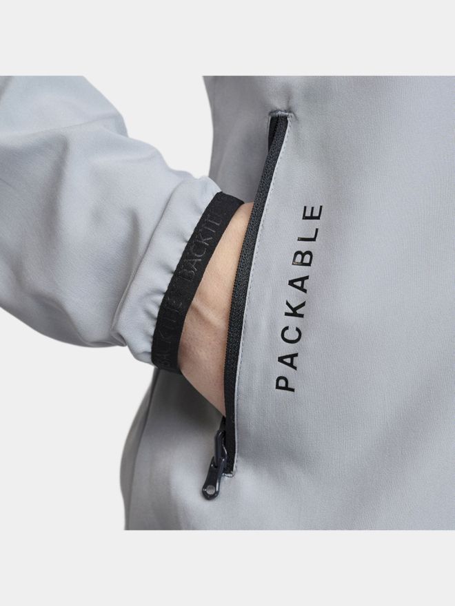 Backtee Ladies 80G Packable Shield Windstopp Jacket gray
