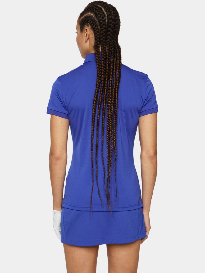 J.Lindeberg Tour Tech Halbarm Polo blau