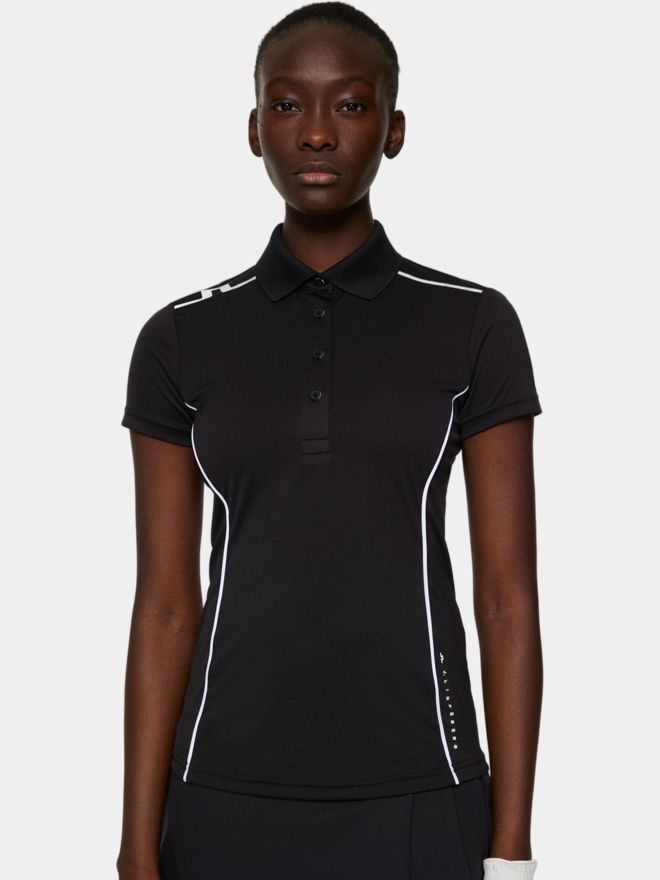 J.Lindeberg Leyla Halbarm Polo schwarz