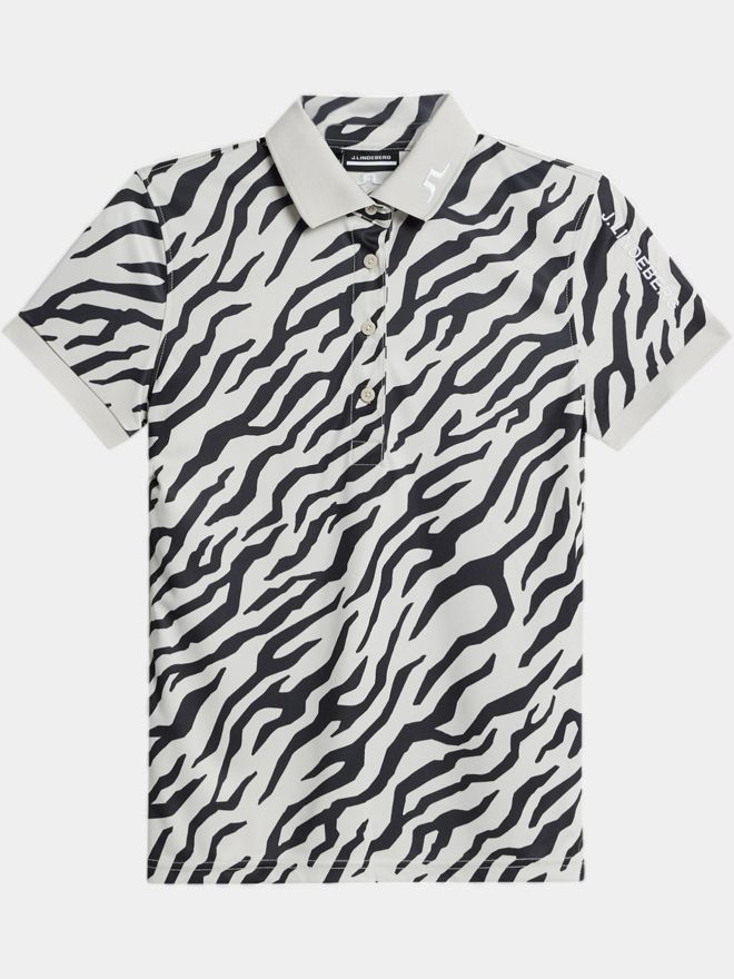 J.Lindeberg Tour Tech Print Halbarm Polo schwarz