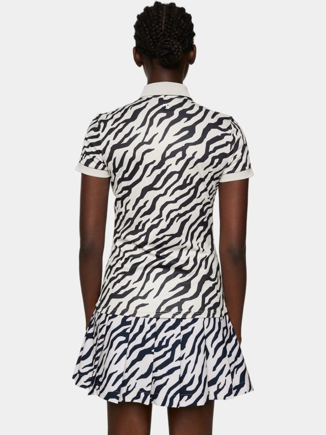 J.Lindeberg Tour Tech Print Halbarm Polo schwarz