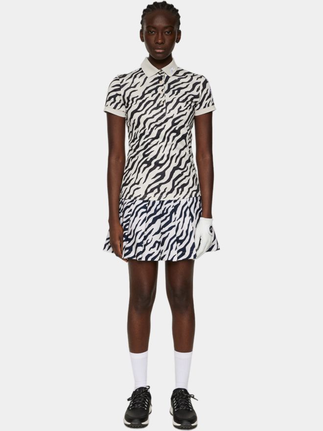 J.Lindeberg Tour Tech Print Halbarm Polo schwarz