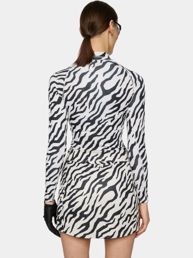 J.Lindeberg Ella Print Compression Top Mock Unterzieher schwarz