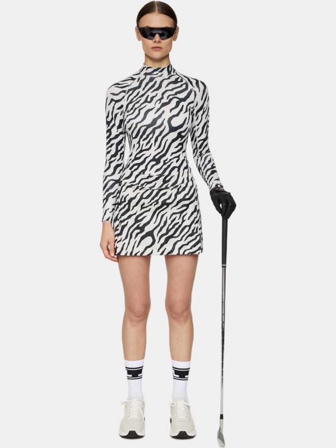 J.Lindeberg Ella Print Compression Top Mock Unterzieher schwarz