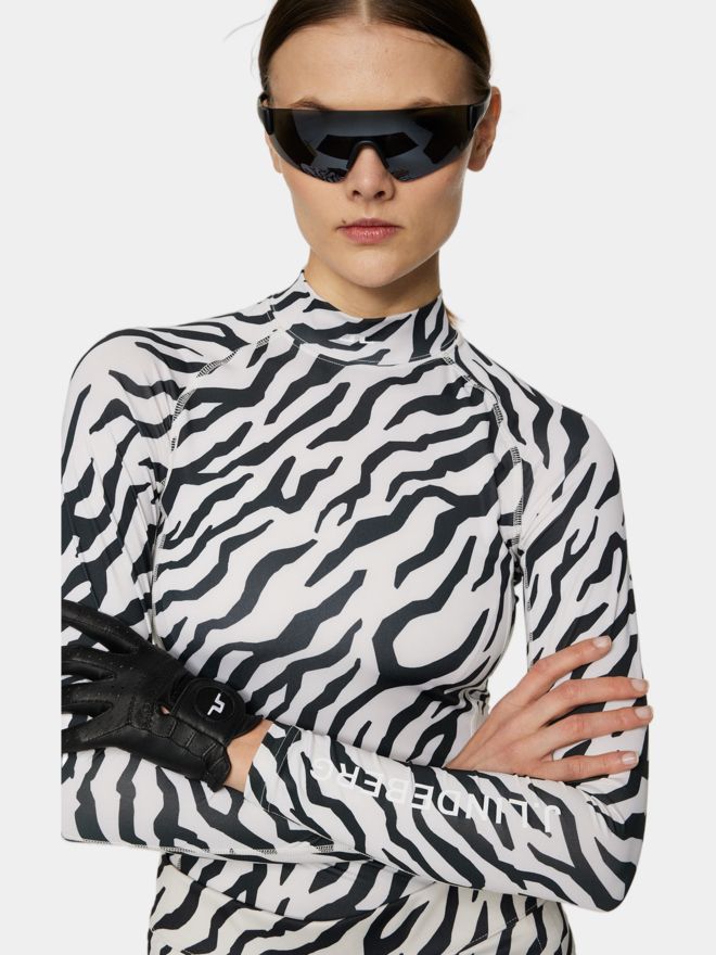 J.Lindeberg Ella Print Compression Top Mock Unterzieher schwarz