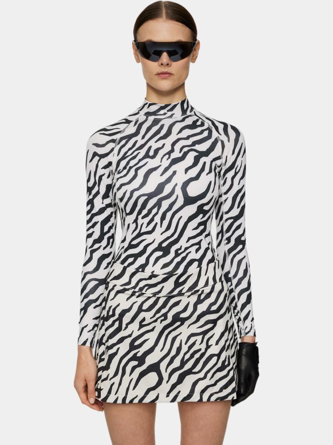 J.Lindeberg Ella Print Compression Top Mock Unterzieher schwarz