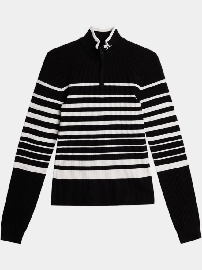 J.Lindeberg Cheryl Knitted Zip Sweater Pullover Strick gestreift