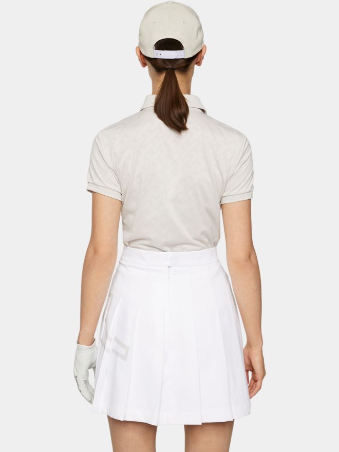 J.Lindeberg Alaya Jacquard Halbarm Polo sand