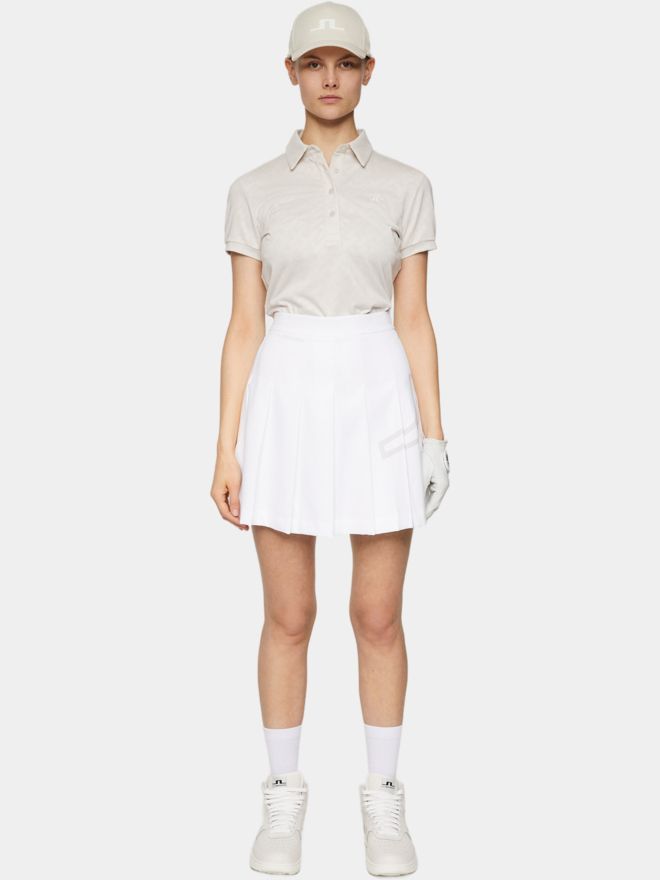 J.Lindeberg Alaya Jacquard Halbarm Polo sand