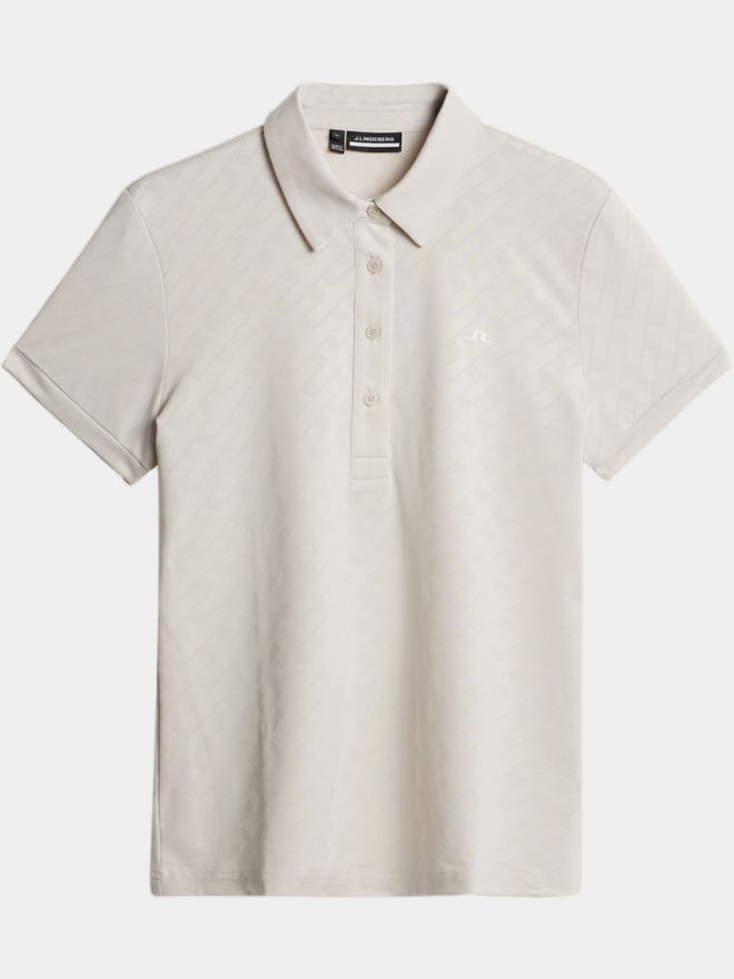 J.Lindeberg Alaya Jacquard Halbarm Polo sand