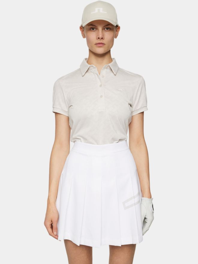 J.Lindeberg Alaya Jacquard Halbarm Polo sand
