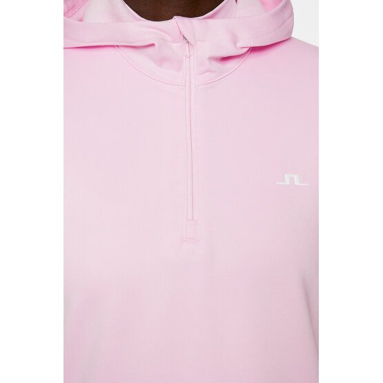 J.Lindeberg  W Aerial Quarter Zip Hood Stretch Midlayer růžová