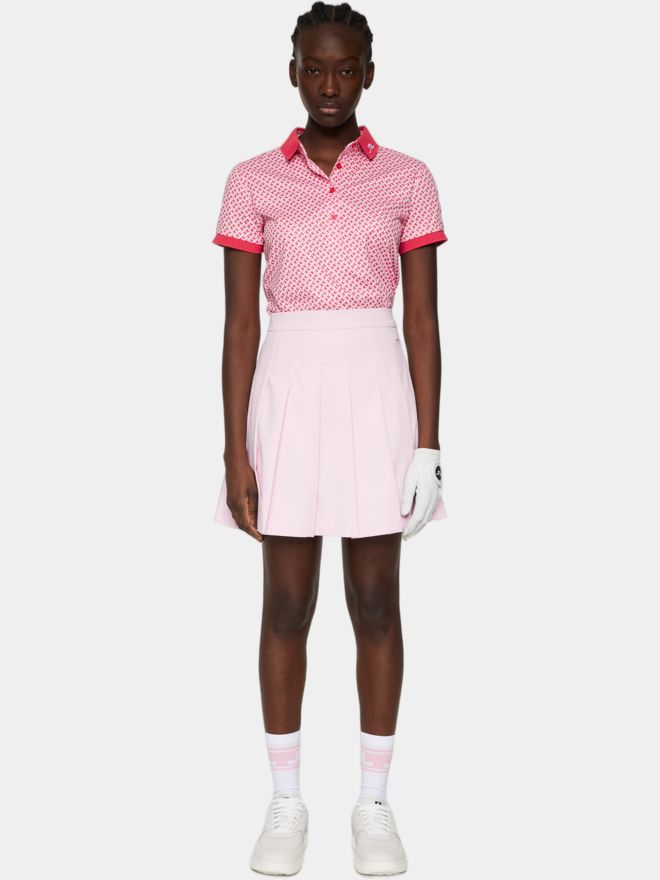 J.Lindeberg Tour Tech Print Halbarm Polo pink