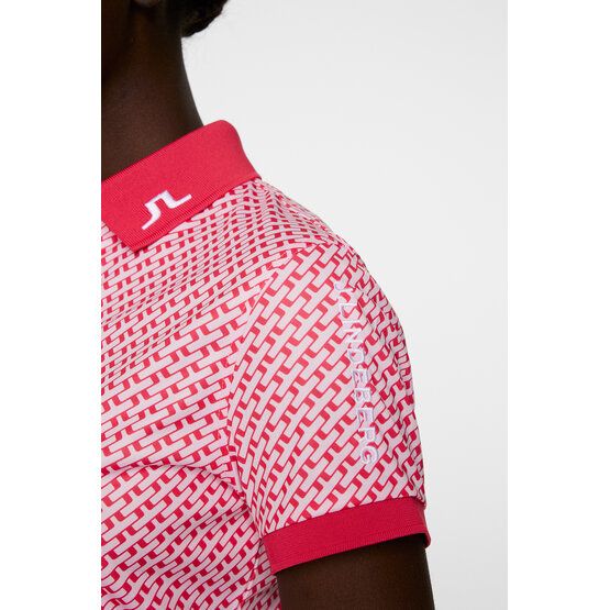 J.Lindeberg  Tour Tech Print Half Sleeve Polo pink