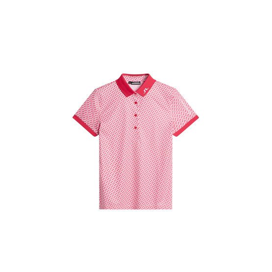 J.Lindeberg  Tour Tech Print Half Sleeve Polo pink