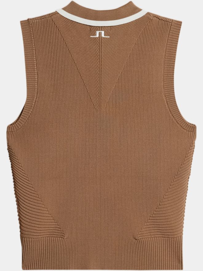 J.Lindeberg Ramona Knitted ohne Arm Polo camel