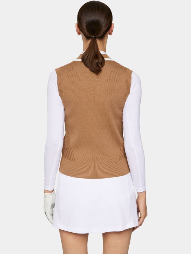 J.Lindeberg Ramona Knitted ohne Arm Polo camel