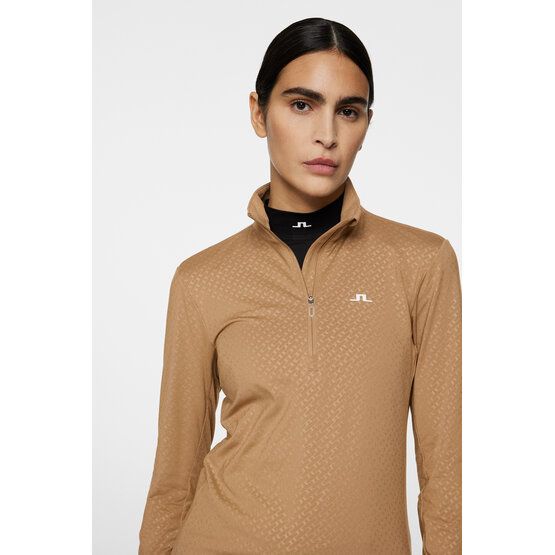 J.Lindeberg  Lauryn Quarter Zip Stretch Midlayer velbloud