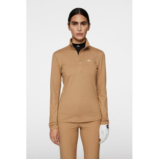 J.Lindeberg  Lauryn Quarter Zip Stretch Midlayer velbloud