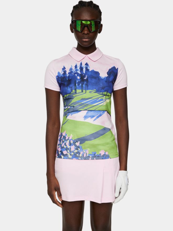 J.Lindeberg Gunni Halbarm Polo rosa