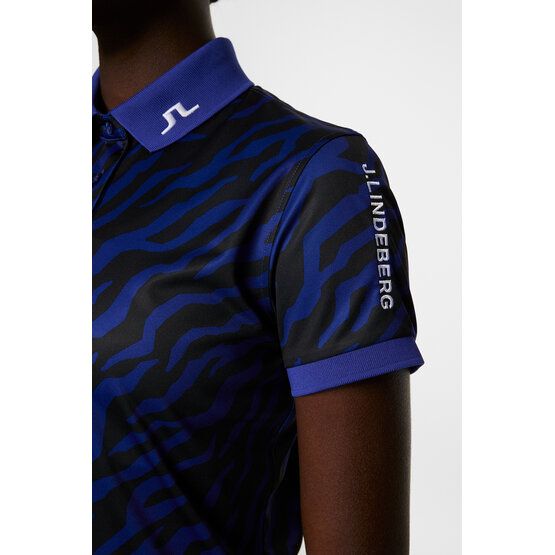 J.Lindeberg  Tour Tech Print Half Sleeve Polo blue