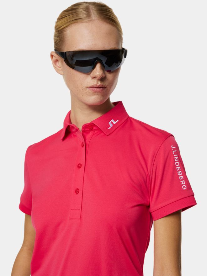 J.Lindeberg Tour Tech Halbarm Polo pink
