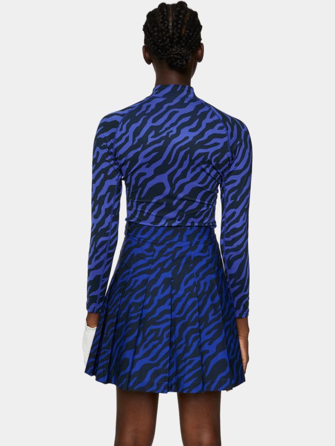 J.Lindeberg Ella Print Compression Top Mock Unterzieher blau