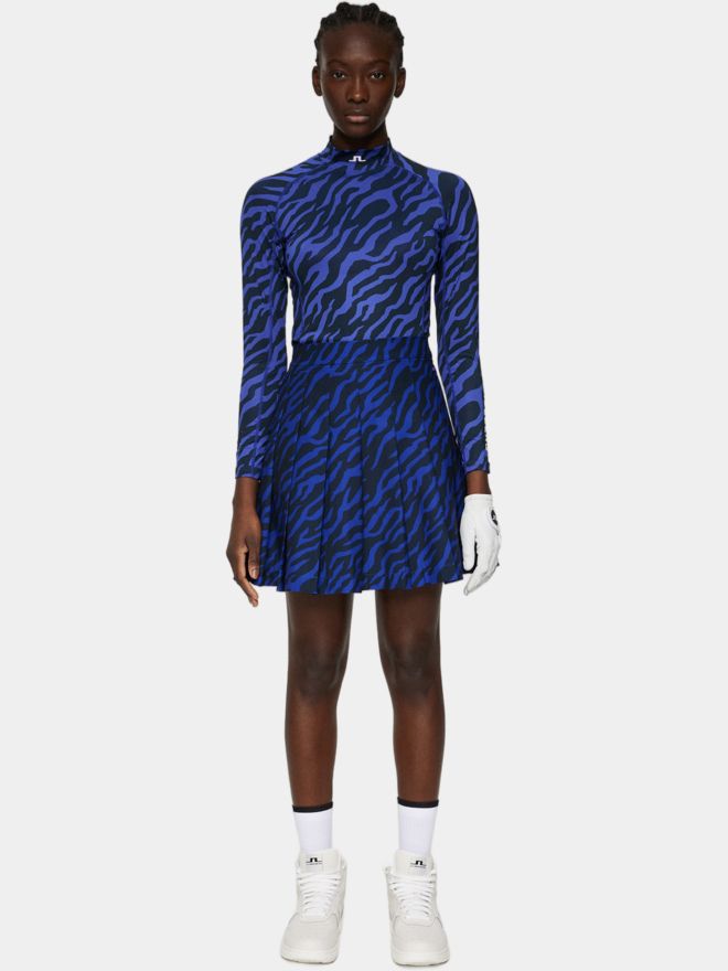 J.Lindeberg Ella Print Compression Top Mock Unterzieher blau