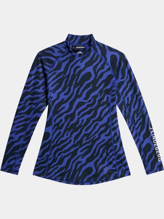 J.Lindeberg Ella Print Compression Top Mock Unterzieher blau