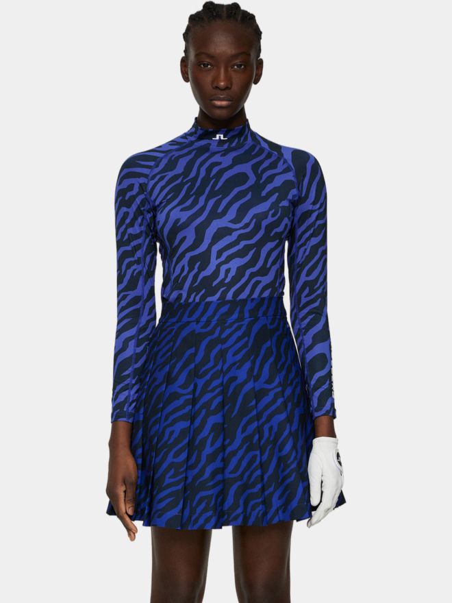 J.Lindeberg Ella Print Compression Top Mock Unterzieher blau