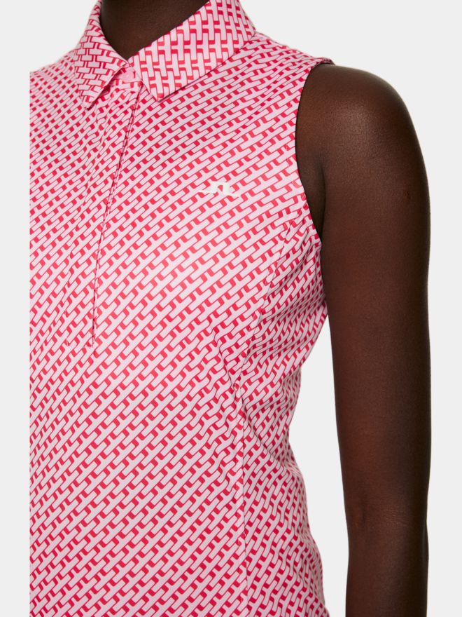 J.Lindeberg Dena Print Sleeveless Top ohne Arm Polo pink