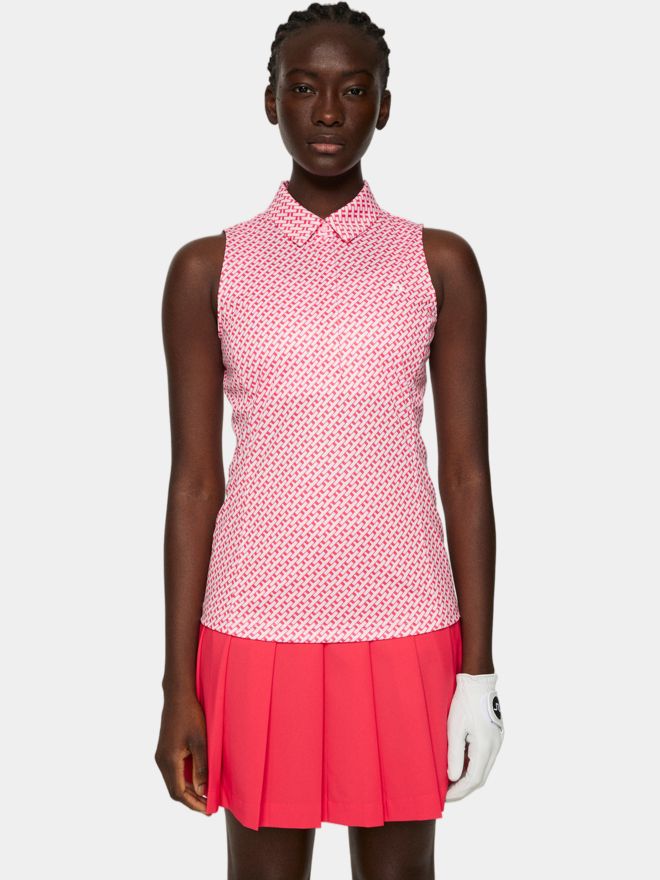 J.Lindeberg Dena Print Sleeveless Top ohne Arm Polo pink