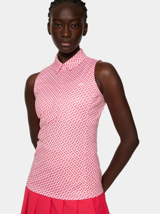 J.Lindeberg Dena Print Sleeveless Top ohne Arm Polo pink