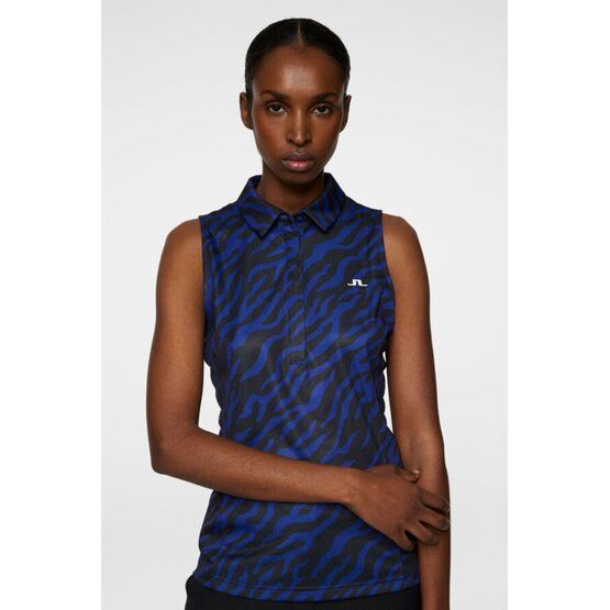 J.Lindeberg Dena Print Sleeveless Top ohne Arm Polo blau