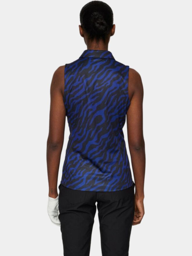 J.Lindeberg Dena Print Sleeveless Top ohne Arm Polo blau