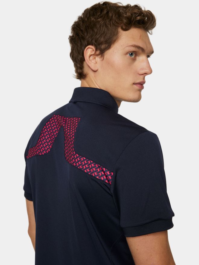 J.Lindeberg KV Print Halbarm Polo navy