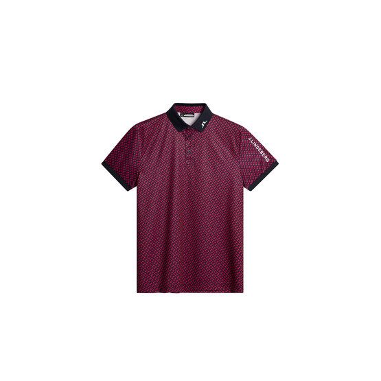 J.Lindeberg Tour Tech Print Halbarm Polo navy