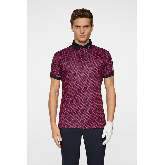 J.Lindeberg Tour Tech Print Halbarm Polo navy