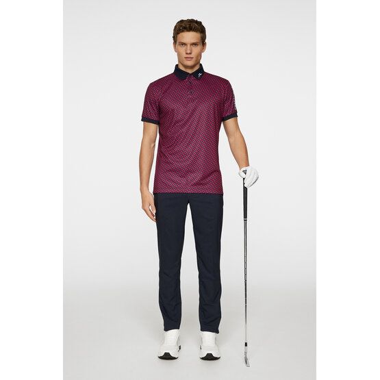 J.Lindeberg Tour Tech Print Halbarm Polo navy