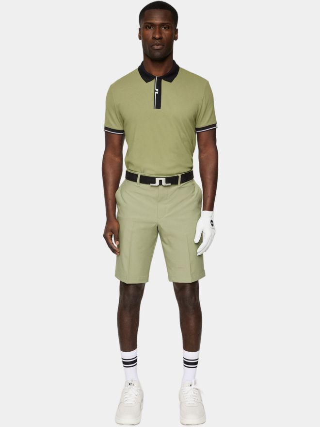 J.Lindeberg Bay Slim Halbarm Polo oliv