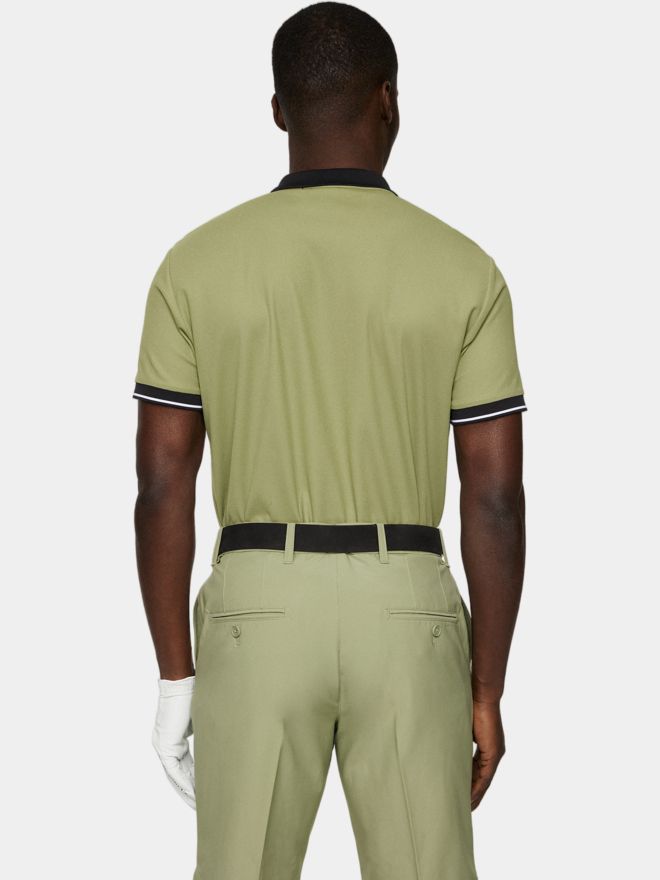 J.Lindeberg Bay Slim Halbarm Polo oliv